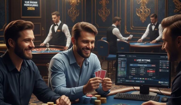 Pemain menikmati game live casino paling menguntungkan 2026 di Hokiku88, dengan dealer profesional di meja blackjack, roulette, dan baccarat, odds tinggi dan suasana elegan.